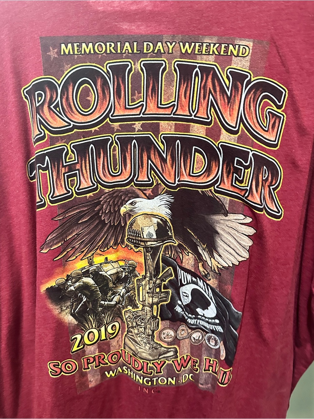 Rolling Thunder Memorial Day Weekend MIA POW 2019 Eagle Graphic - Picture 3 of 6